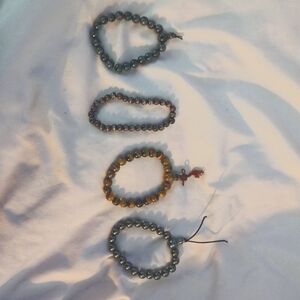 Gemstone beaded bracelets set of 4